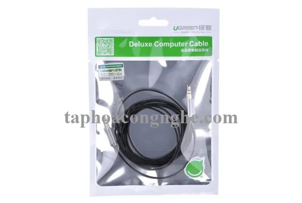 Ugreen 10730 3M màu Đen Cáp âm thanh 2 đầu 3.5mm dương dây dẹt AV119 30010730